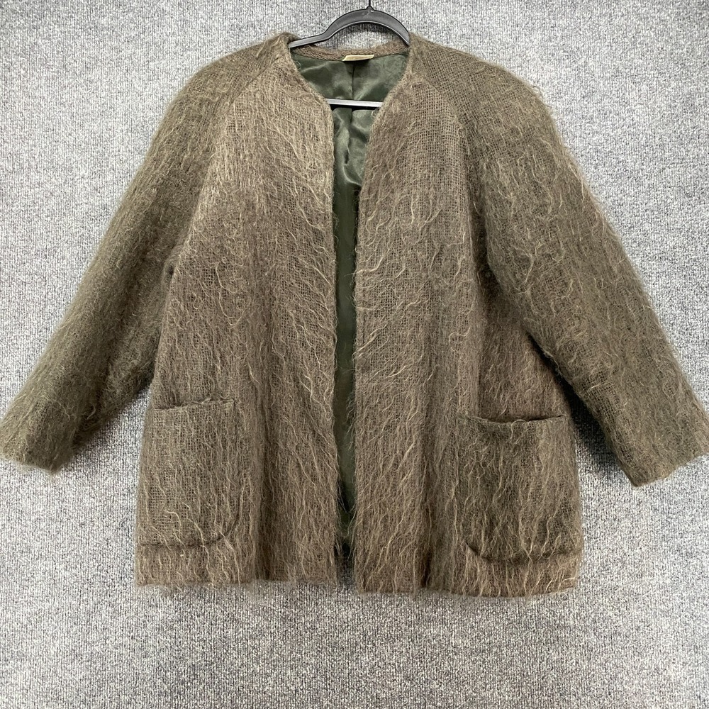 Vintage Alexon Jacket Womens M Mohair Fuzzy Open Front Old Money Quiet‎ Luxury